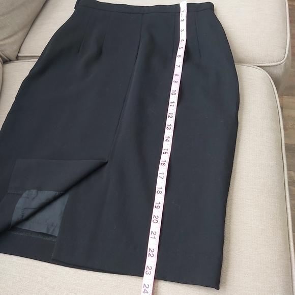 vintage Aquascutum England black wool pencil skirt midi - Picture 11 of 16